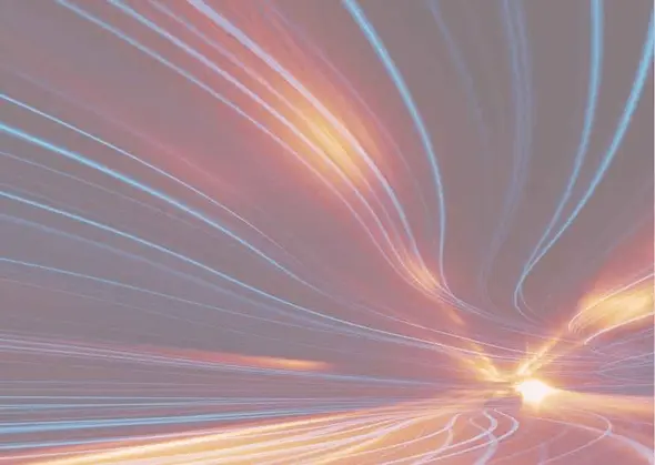 Abstract light trails symbolising SMSF contribution timing and retirement strategy