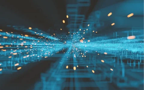 Abstract digital data flow representing SuperStream SMSF rollover processes and compliance pathways